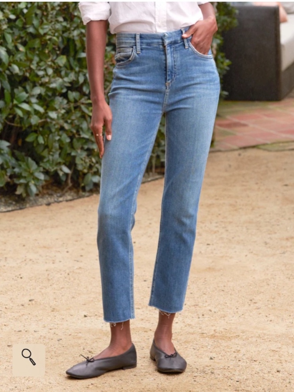 Frank & Eileen Derry Slim Straight Leg Jeans Raw Hem Women Size 30 Quiet Luxury - Picture 16 of 16